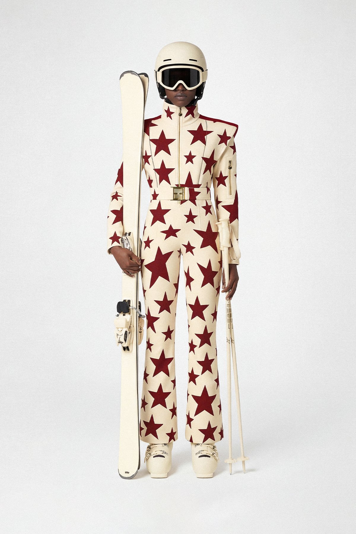 Les Deux Alpes-Creme Kayak Tulumu - Boot Cut