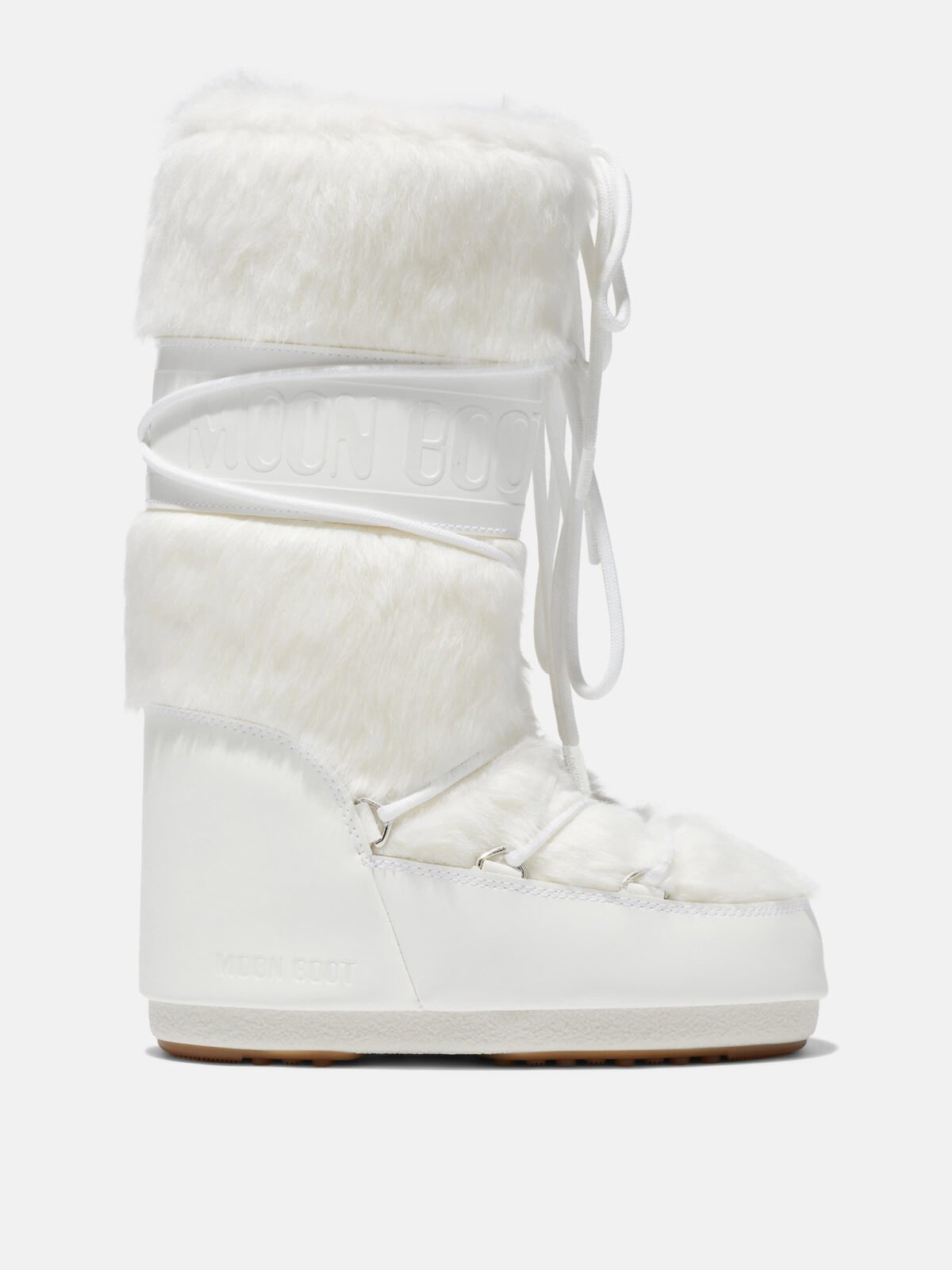 ICON LOW WHITE FAUX-FUR BOOTS
